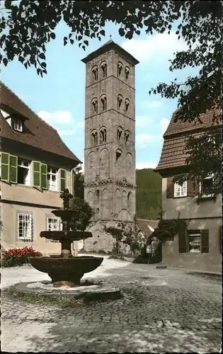 kk14308 Hirsau Pfarrbrunnen mit Eulenturm im Klosterhof Kategorie. Calw Alte Ansichtskarten