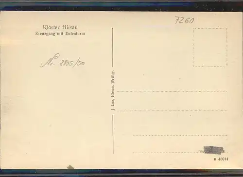 kk14391 Hirsau Kloster Kreuzgang mit Eulenturm Kategorie. Calw Alte Ansichtskarten