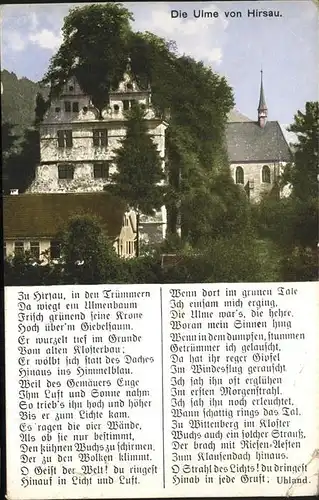 kk14421 Hirsau Schlossruine mit Ulme Gedicht Feldpost Kategorie. Calw Alte Ansichtskarten