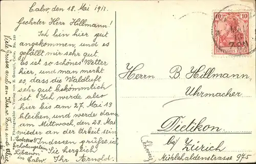 kk14424 Calw Gesamtansicht Kategorie. Calw Alte Ansichtskarten