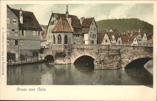 kk14445 Calw Nikolausbruecke Kategorie. Calw Alte Ansichtskarten