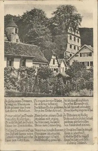 kk14538 Hirsau Schlossruine mit Ulme Kategorie. Calw Alte Ansichtskarten