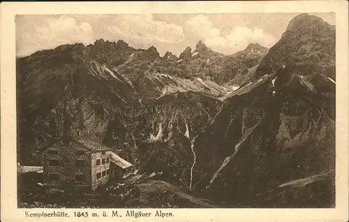 kk14581 Kempten Allgaeu Kemptner Huette mit Allgaeuer Alpen Kategorie. Kempten (Allgaeu) Alte Ansichtskarten