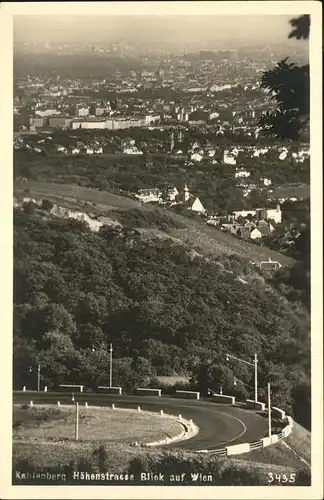 kk14583 Kahlenberg Oesterreich Hoehenstrasse mit Blick auf Wien Kategorie. Wien Alte Ansichtskarten