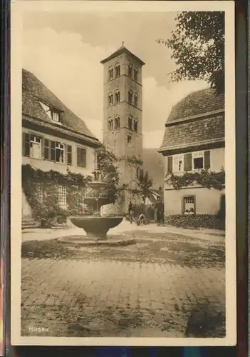 kk14680 Hirsau Pfarrbrunnen mit Eulenturm Kategorie. Calw Alte Ansichtskarten