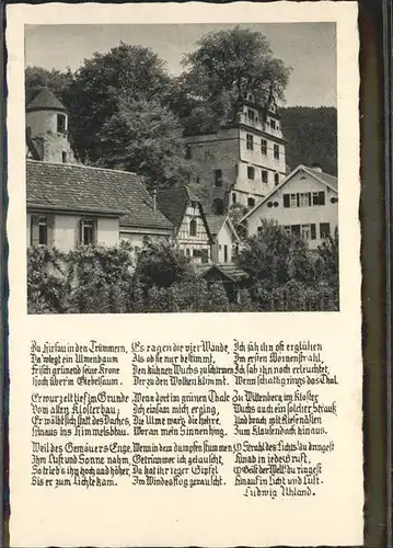 kk14707 Hirsau Schlossruine mit Ulme und Gedicht Kategorie. Calw Alte Ansichtskarten