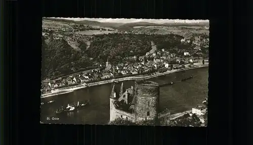 St Goar Panorama mit Burg Katz Rhein Kat. Sankt Goar