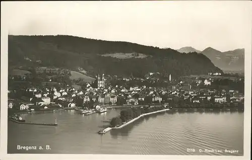 Bregenz Vorarlberg Teilansicht Blick vom Bodensee Kat. Bregenz