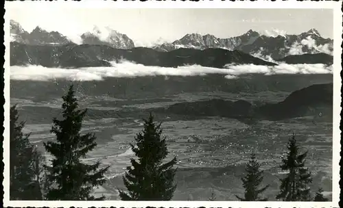 Villach Kaernten Panorama Blick von Kanzelhoehe Julische Alpen Kat. Villach