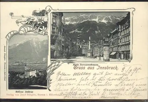 Innsbruck Tirol Schloss Ambras Maria Theresienstrasse Kat. Innsbruck