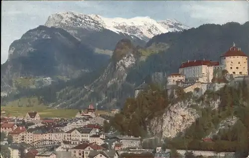 Kufstein Tirol Panorama mit Kaisergebirge Festung Kat. Kufstein