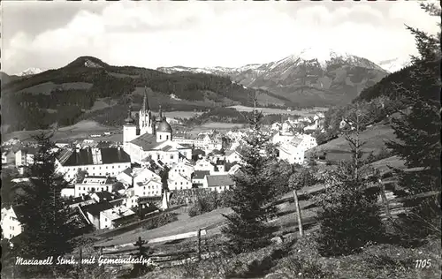 Mariazell Steiermark Panorama Blick ueber das Dorf Gemeindealpe Kat. Mariazell