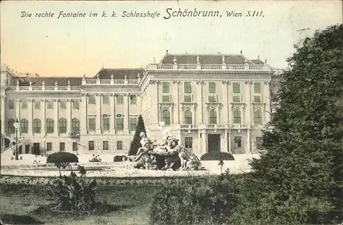 Wien Schlosshof Schoenbrunn Brunnen Fontaine Kat. Wien