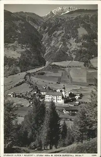 kk15781 Neustift Stubaital Tirol Panorama Blick ins Tal Kirche Kategorie. Neustift im Stubaital Alte Ansichtskarten