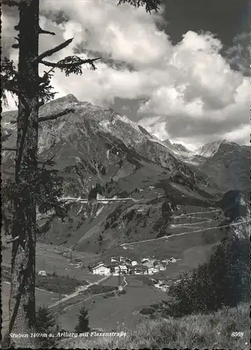 Stuben Vorarlberg Panorama am Arlberg mit Flexenstrasse Kat. Kloesterle