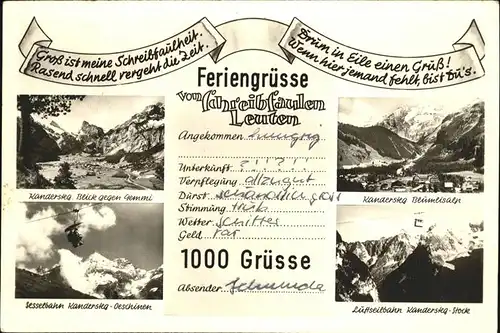 Kandersteg BE Blick gegen Gemmi Sesselbahn Luftseilbahn Bluemlisalp Berner Alpen Kat. Kandersteg