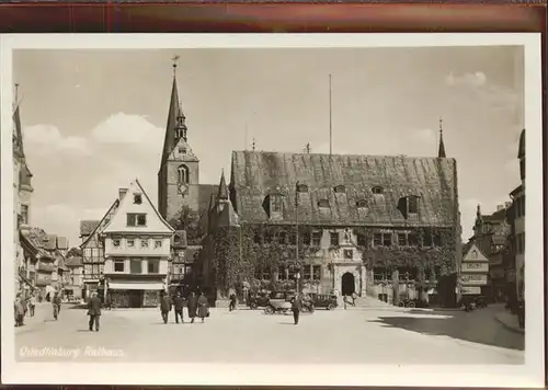 Quedlinburg Harz Sachsen Anhalt Rathaus Schlosskrug am Dom Kat. Quedlinburg