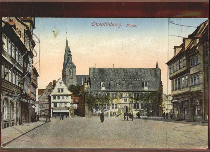 Quedlinburg Harz Sachsen Anhalt Markt Kat. Quedlinburg Nr