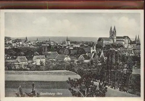 Quedlinburg Harz Sachsen Anhalt Gesamtansicht Kat. Quedlinburg