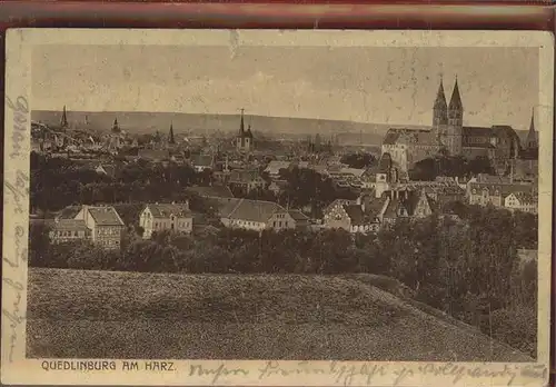 Quedlinburg Harz Sachsen Anhalt Gesamtansicht Kat. Quedlinburg