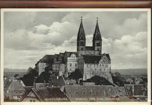 Quedlinburg Harz Sachsen Anhalt Schloss Schlosskirche Kat. Quedlinburg