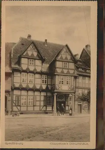 Quedlinburg Harz Sachsen Anhalt Kloppstock S Geburtshaus Kat. Quedlinburg