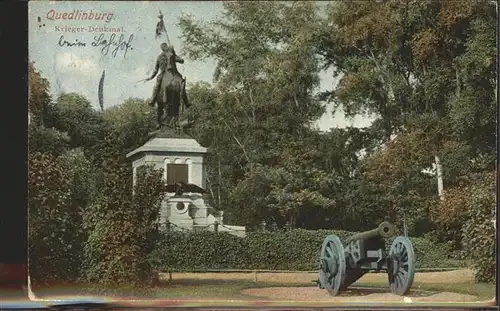 Quedlinburg Harz Sachsen Anhalt Krieger Denkmal Kat. Quedlinburg