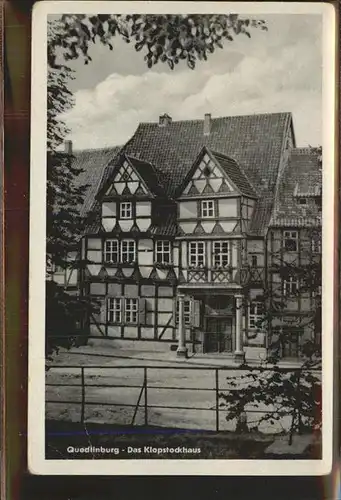 Quedlinburg Harz Sachsen Anhalt Klopstockhaus Kat. Quedlinburg