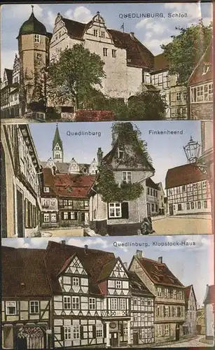 Quedlinburg Harz Sachsen Anhalt Schloss Finkenherd Klopstock Haus Kat. Quedlinburg