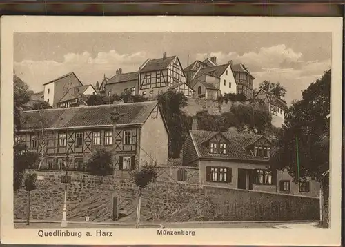 Quedlinburg Harz Sachsen Anhalt Muenzenberg Kat. Quedlinburg