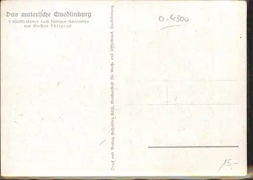 Quedlinburg Harz Sachsen Anhalt Dom Kuenstlerkarte Kat. Quedlinburg