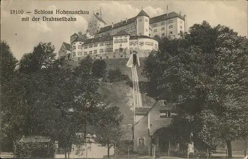 Aschau Chiemgau Schloss Hohenaschau mit Drahtseilbahn Kat. Aschau i.Chiemgau