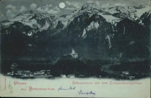 Aschau Chiemgau Hohenaschau bei Nacht Mond Kat. Aschau i.Chiemgau