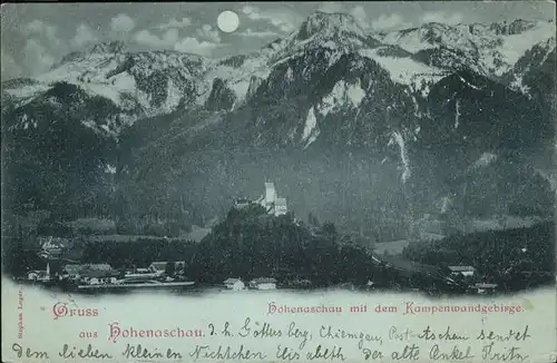 Aschau Chiemgau Hohenaschau Kampenwandgebirge bei Nacht Mond Kat. Aschau i.Chiemgau