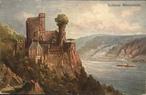 Bingen Rhein Kuenstlerkarte Schloss Rheinstein Prinz Heinrich von Preussen Kat. Bingen am Rhein