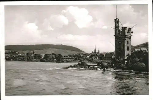 Bingen Rhein Maeuseturm am Rhein Kat. Bingen am Rhein