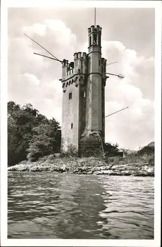 Bingen Rhein Maeuseturm am Rhein Kat. Bingen am Rhein