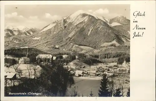 Marquartstein Neujahrskarte im Schnee Kat. Marquartstein