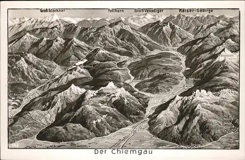 Marquartstein Der Chiemgau Panorama Landkarte Kat. Marquartstein