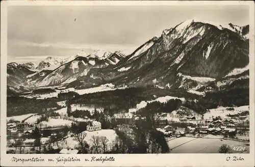 Marquartstein Geigelstein Hochplatte im Schnee Kat. Marquartstein