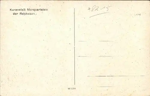 Marquartstein Kuranstalt der Reichsbahn Kat. Marquartstein