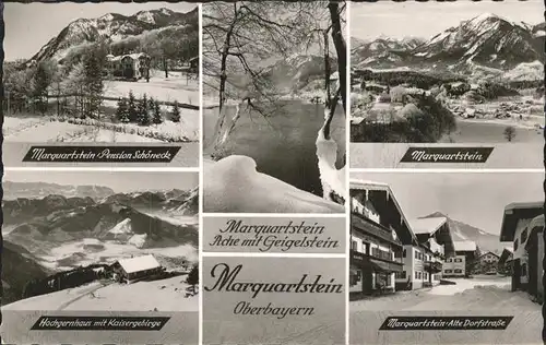 Marquartstein Im Schnee Hochgernhaus Pension Schoeneck Alte Dorfstrasse Kat. Marquartstein