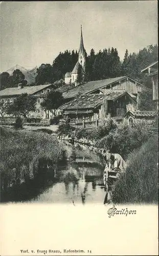 Marquartstein Ratithen Frau am Fluss Kat. Marquartstein