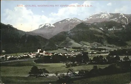 Aschau Chiemgau Niederaschau mit Kampenwand Kat. Aschau i.Chiemgau