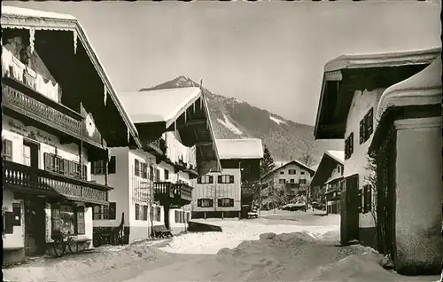 Marquartstein alte Dorfstrasse im Schnee Kat. Marquartstein
