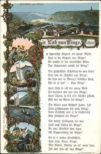 Bingen Rhein Gedicht Kat. Bingen am Rhein