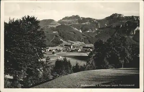 Aschau Chiemgau Niederaschau mit Kampenwand Kat. Aschau i.Chiemgau