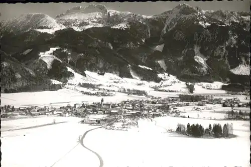 Aschau Chiemgau Fliegeraufnahme im Schnee Kat. Aschau i.Chiemgau