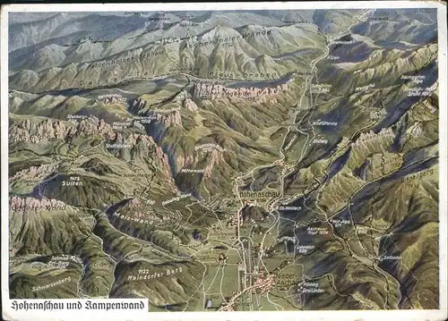 Aschau Chiemgau Panorama Landkarte  Kat. Aschau i.Chiemgau