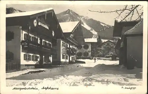 Marquartstein Dorfstrasse im Schnee Kat. Marquartstein